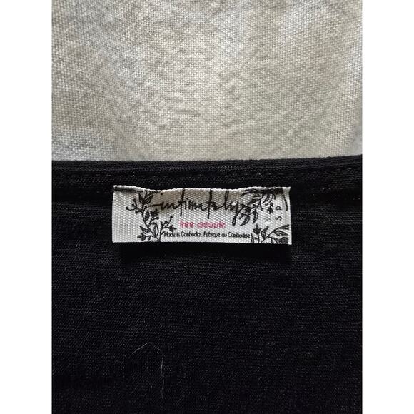 Intimately Free People black wire deep V-neck short sleeve bodysuit small - Picture 2 of 11